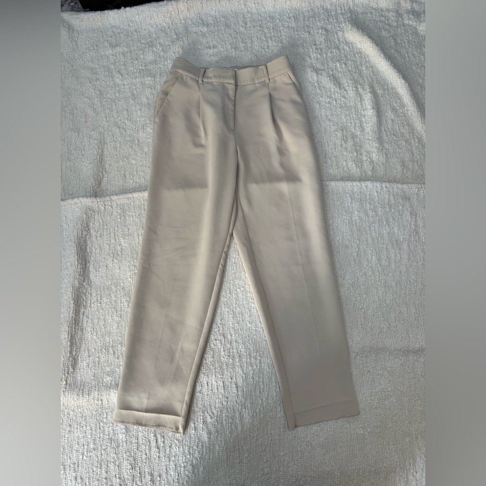 LOFT Beige Straight Leg Trousers